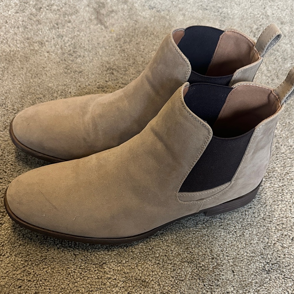 Jousen Men's Taupe Suede Chukka Chelsea Boots Size 11.5